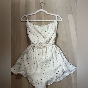 She and Sky White and Black Star Strapless Romper